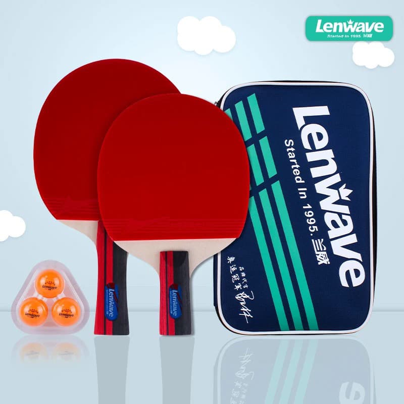 Lanwei genuíno 0345 raquete de tênis de mesa profissional grau alta elasticidade competição alça longa raquete dupla bor