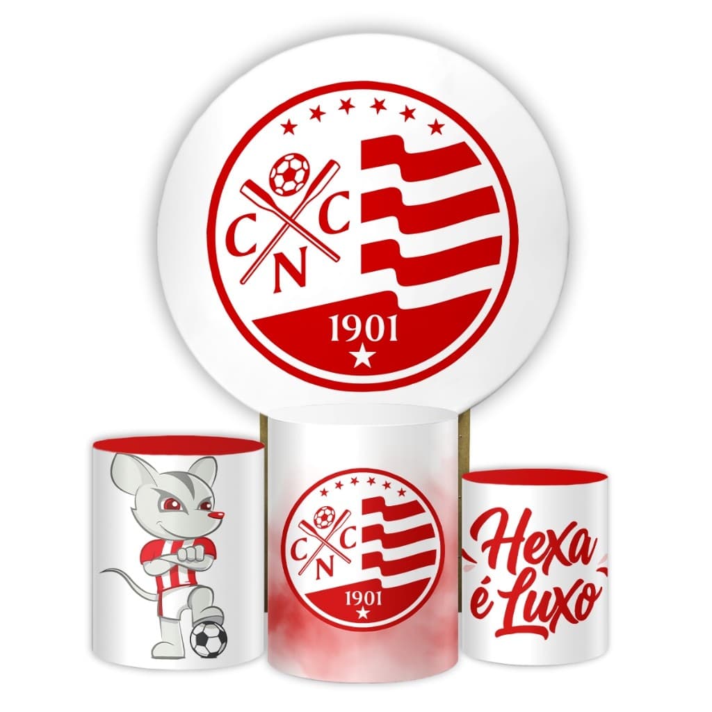 Kit Festa Tema Náutico Capa Painel Redondo e Cilindros Decoração Aniversário Tradição Futebol