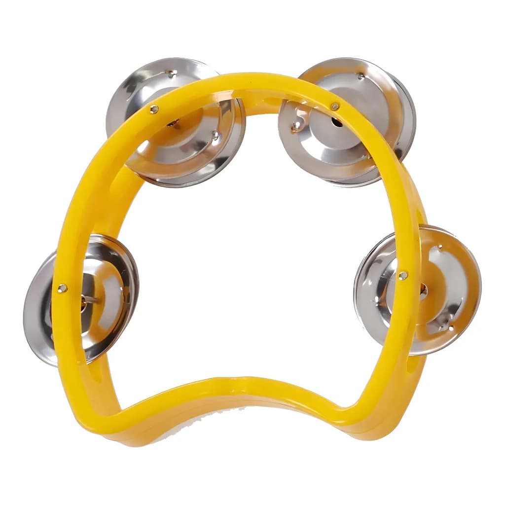 Pandeiro Meia Lua Infantil Spanking Pandeirola Colorido Cor Amarelo