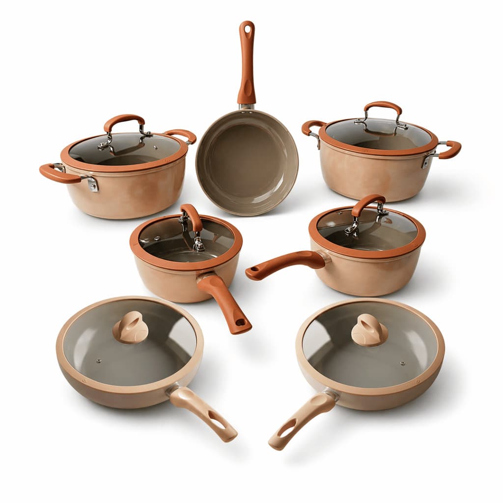 Jogo de Panelas 5 Peças + 2 Frigideiras Wok 28cm Baesh