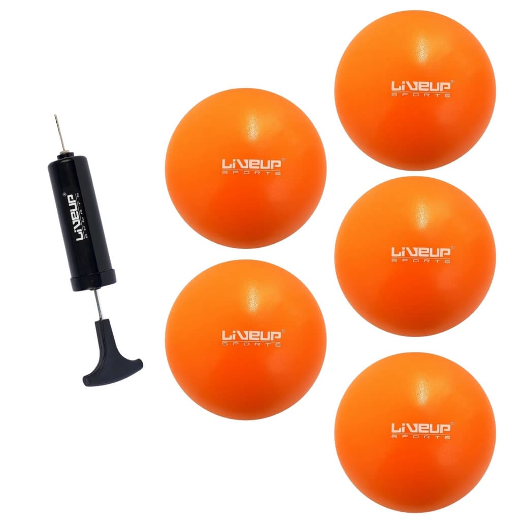 Kit 5 Overball Mini Bola Suiça Gym Ball Para Pilates e Fisioterapia 25cm Laranja