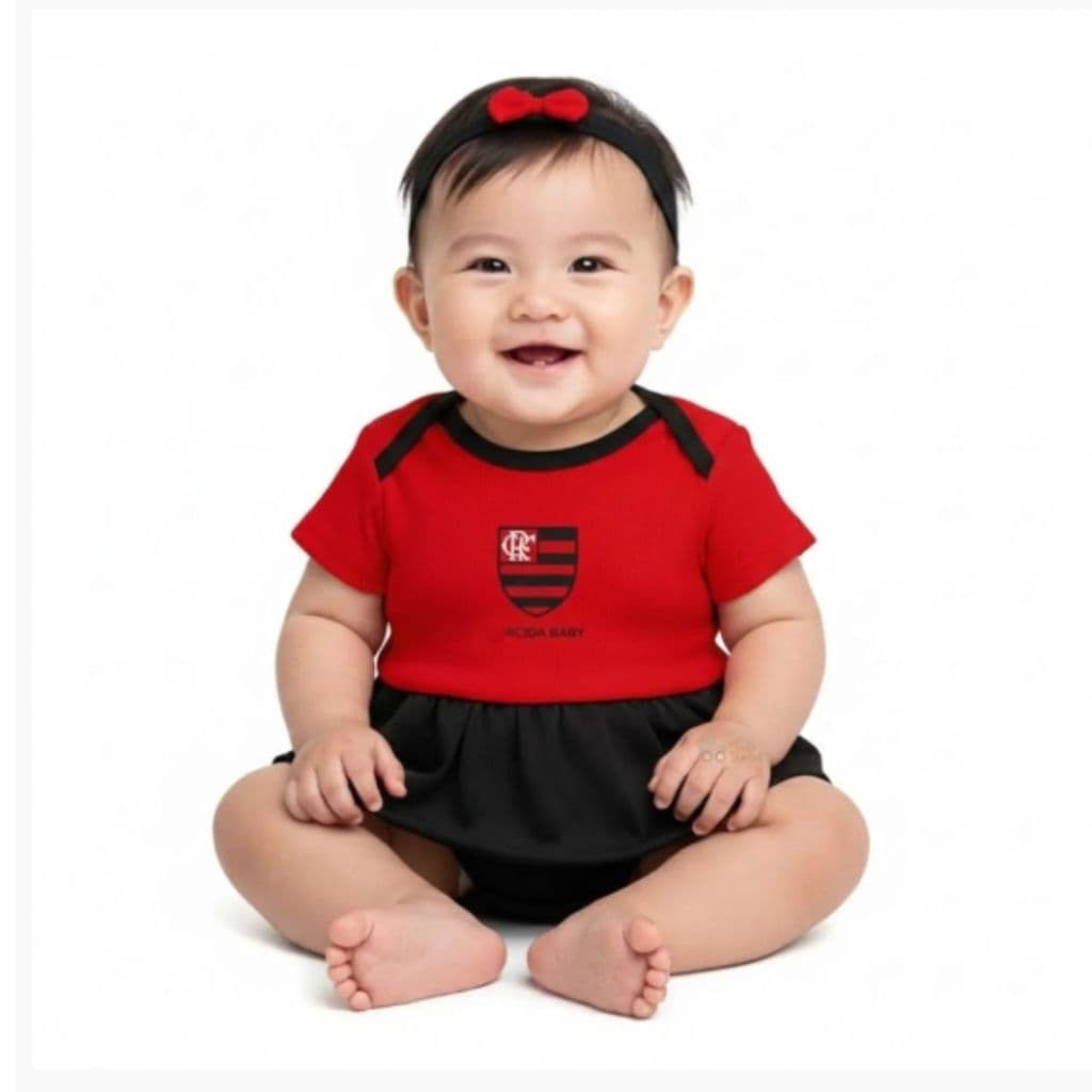 Body Baby Vestido Flamnego Mengão Feminino Torcida Paixão