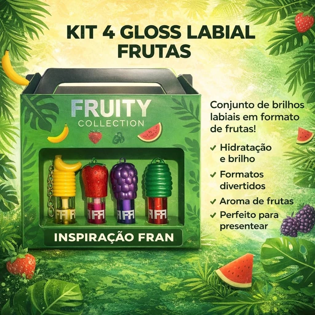 Conjunto de frutas com quatro peças