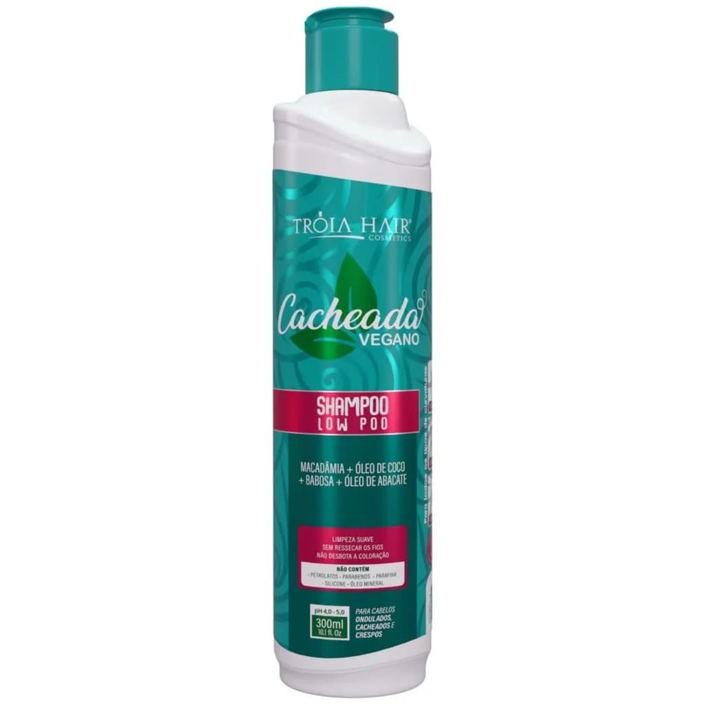 Shampoo Low Poo cabelo Cachos e Ondas Vegano 300ml Limpeza Suave Sem Sulfato e Parabenos Definição