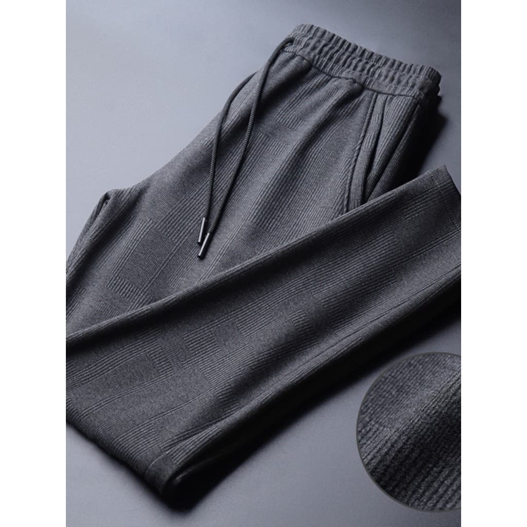 Calças de malha listradas masculinas High-End negócios calças casuais fino-ajuste magro calças esportivas outono inverno