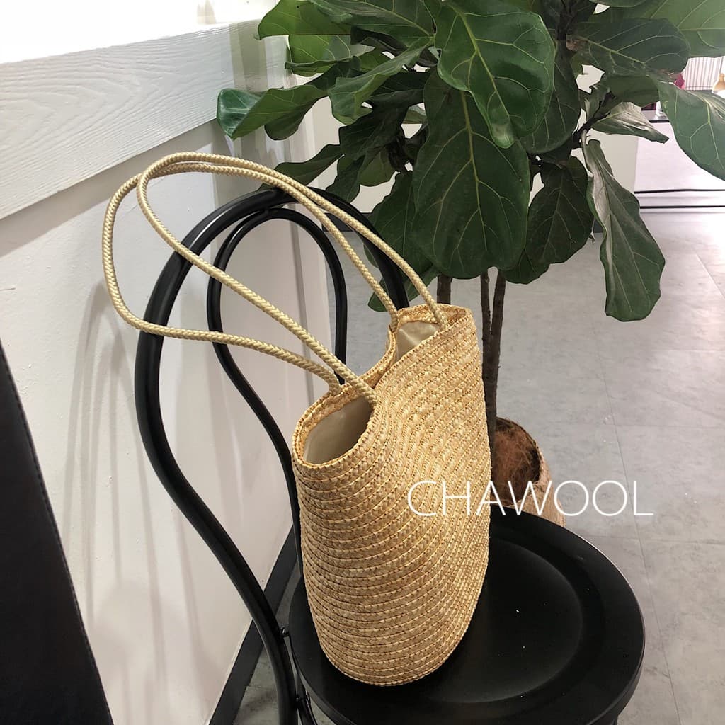 CHAWOOL novo estilo saco de palha de grande capacidade saco de férias à beira-mar tecido à mão verão praia saco de palha