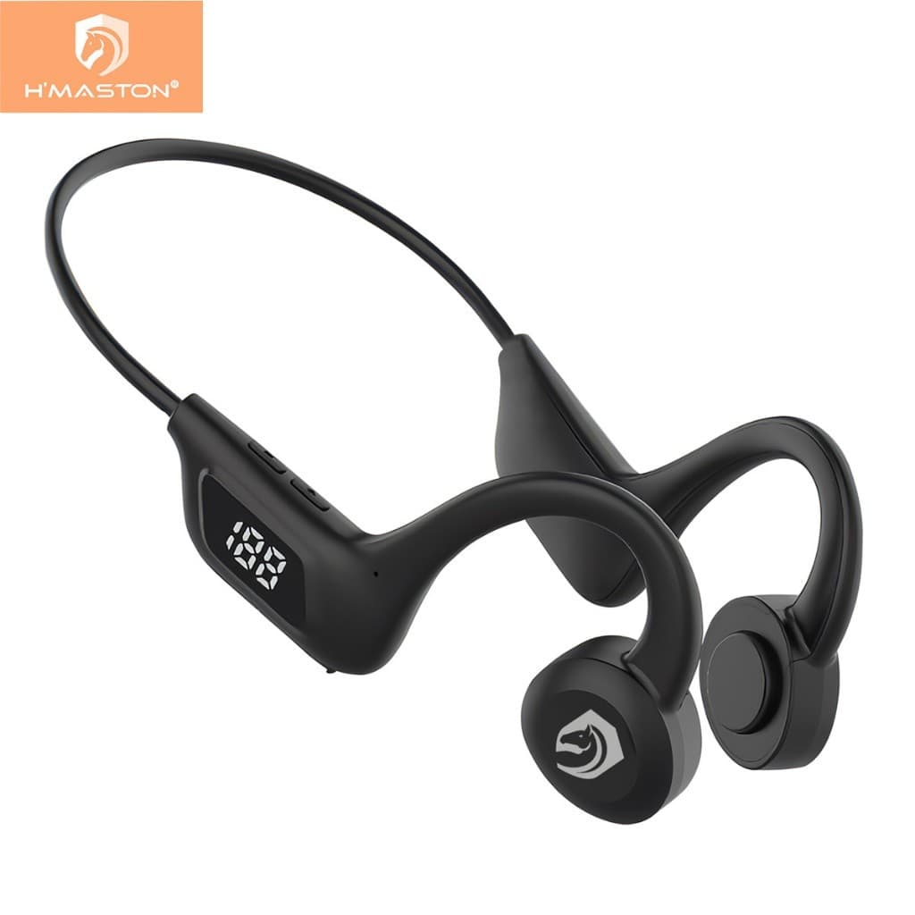 H'maston F921 Fone Ouvido De Condução Aérea Esportivo Bluetooth V5.2 Neckband Ear flex Stores