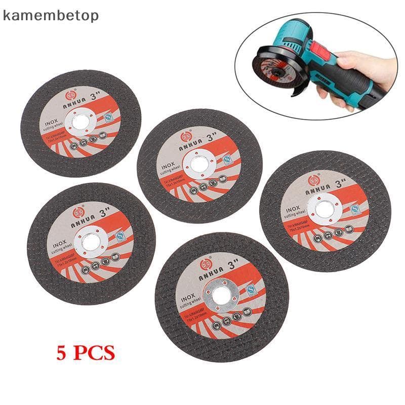 TOP 5pcs 3 Polegadas 75 * 1.2 * 10 Furos Mini Disco De Corte Lixa De Rebolo De Resina Circular 75 Mm Para Rebarbadora An