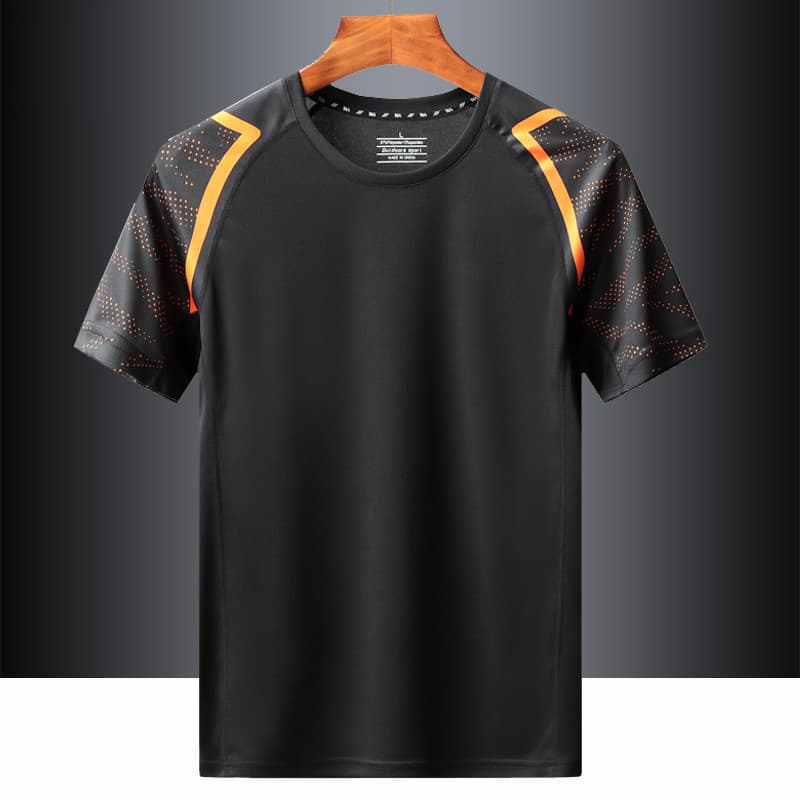Camiseta masculina feminina verão correndo esportes camisa de fundo Casual All-Match em torno do pescoço respirável trei