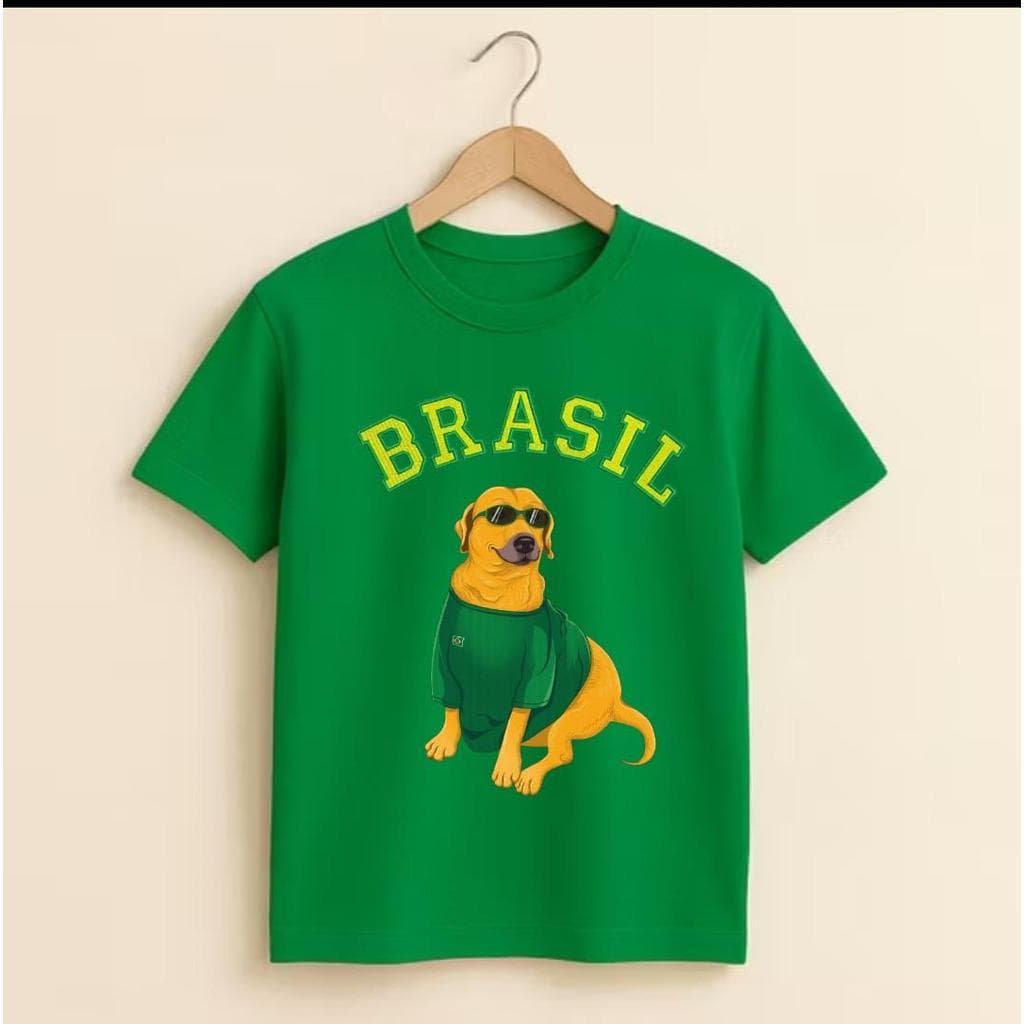 Camiseta Unissex Estampada Cachorro Brasileiro Algodão Confortável Casual Moda Masculina e Feminina