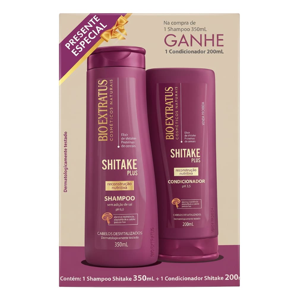 Kit Bio Extratus Shitake Shampoo Bio Extrato Shampoo E Condicionador Reparação e Nutrição