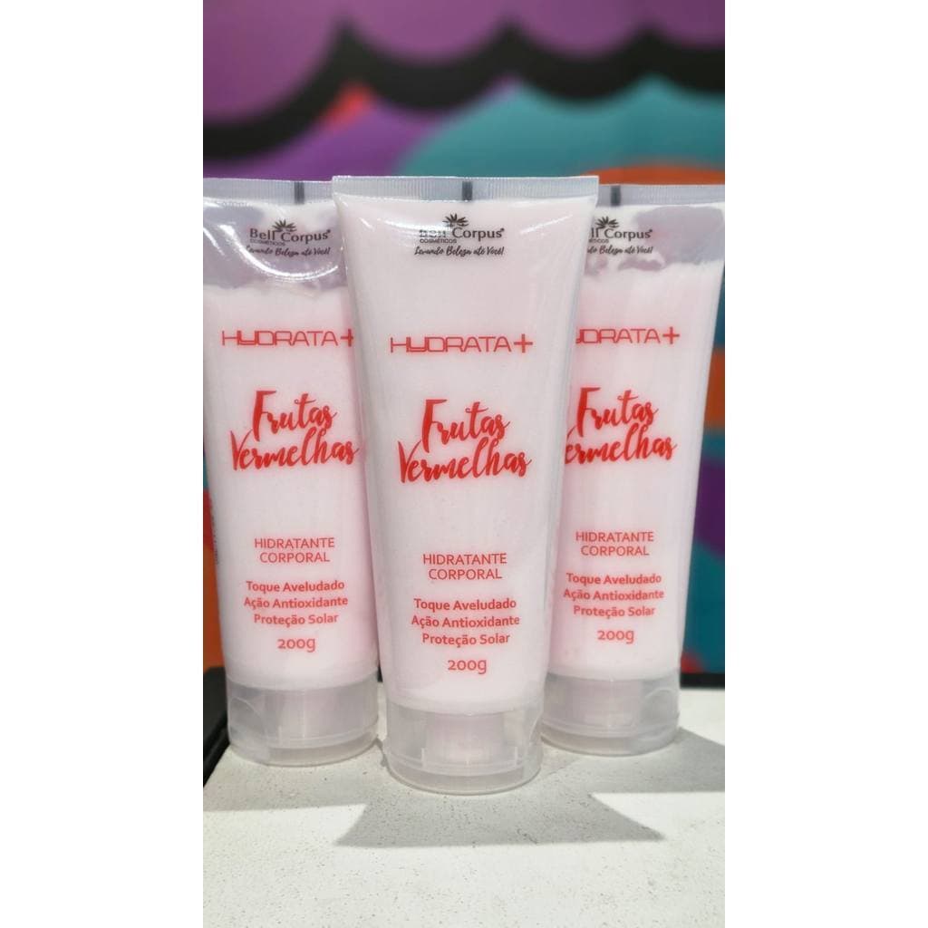 Hidratante Corporal BellCorpus Hydrata Frutas Vermelhas Toque Aveludado Proteção Solar