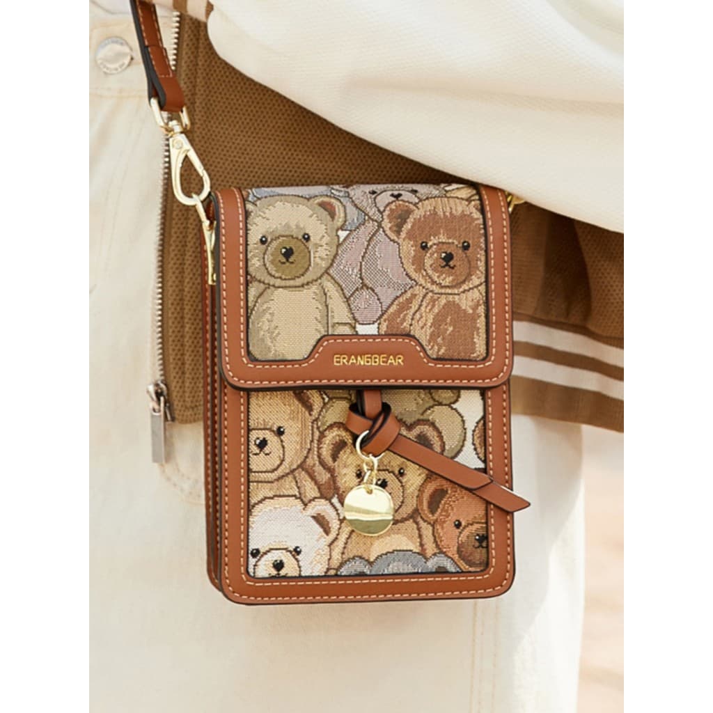Winnie the Pooh Acessório Bolsa para celular Bolsa mensageiro feminina de tecido Winnie the Pooh Mini bolsa pequena fofa