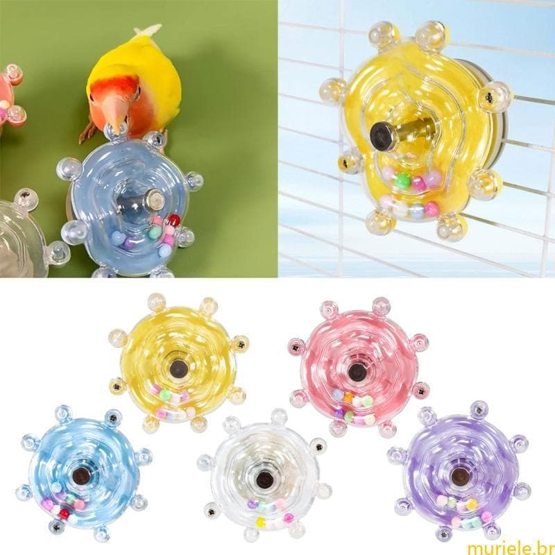 Brinquedo Disco Giratório Colorido Mur Para Exuberâncias Pet Bird Conures Lovebirds E Calopsitas Mantrá-Los Felizes N