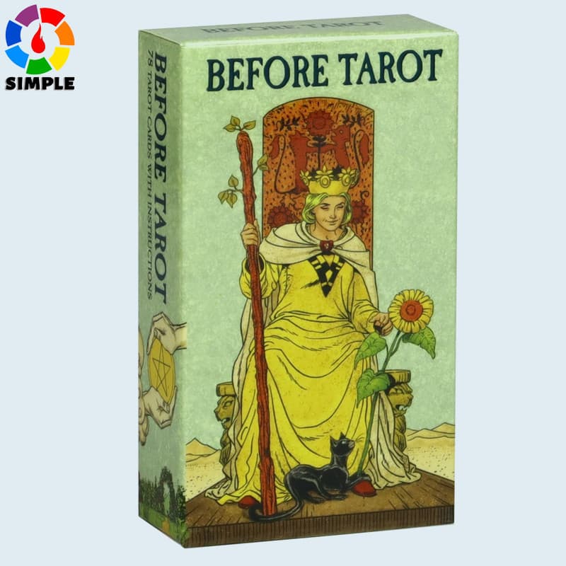 Baralho de 78 Cartas Before Tarot 10,4*6,1cm para Iniciantes Imagens Tradicionais Oráculo