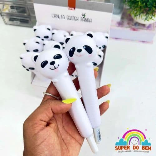 Caneta Divertida Squish Panda BRW - Antiestresse e Fofa