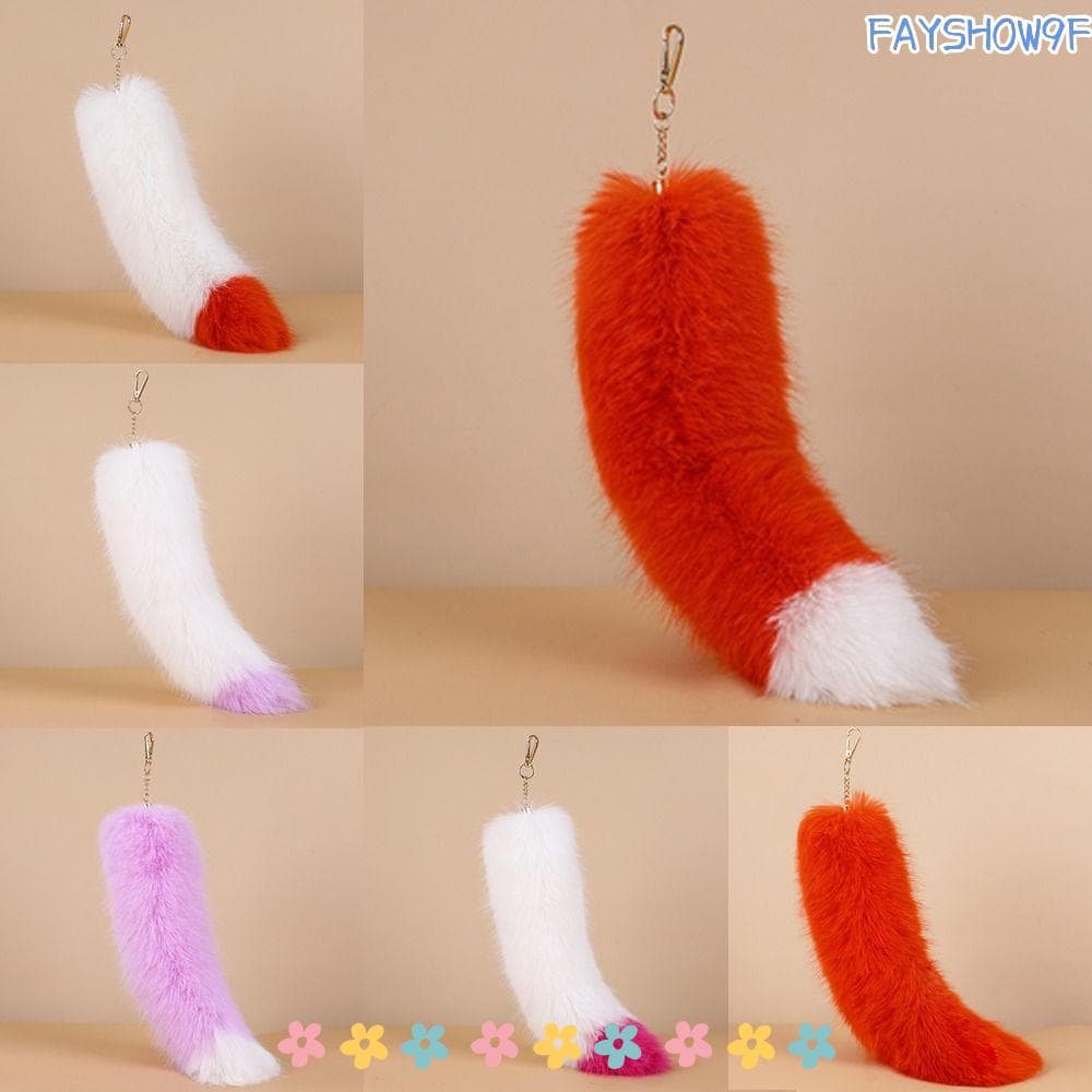 FAYSHOW Therian Tail Bag Charms , Chaveiro De Cauda De Pele Sintética Quente De Pelúcia Macia , Pingente Espessante