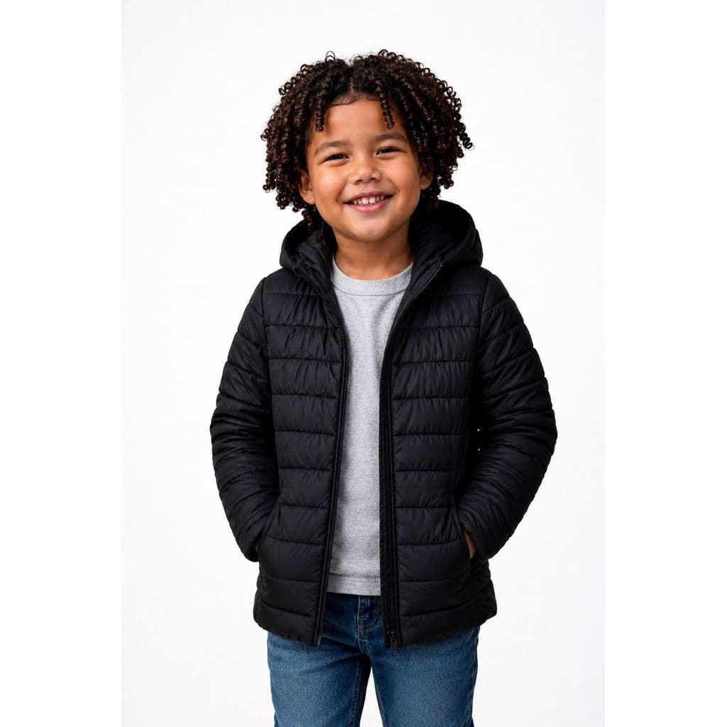 Jaqueta Puffer Infantil Masculino Pelinhos Com Touca Inverno
