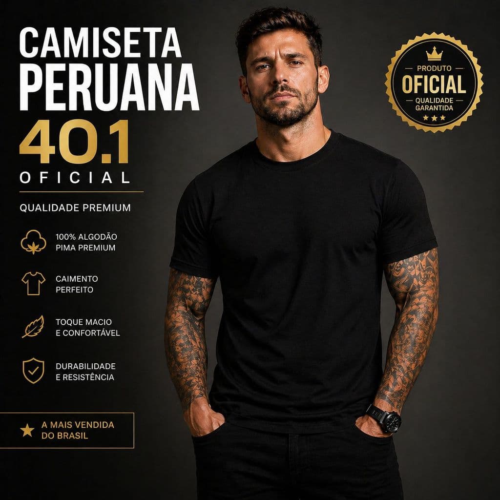 Camiseta Malha Peruana Cotton Algodão  40.1 Lisa Básica Masculina Feminina e Plus Size Verão Plus