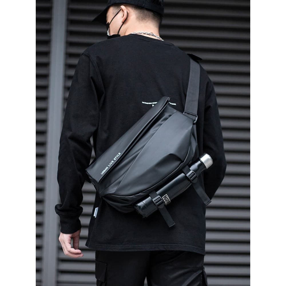 ABOYS Bolsa Mensageiro Masculina Street Wear Bolsa Mensageiro de Grande Capacidade de Alta Qualidade Mochila Masculina B
