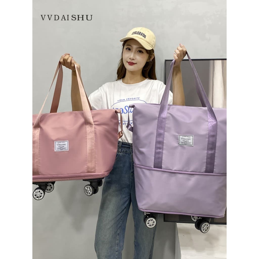 Bolsa de viagem de Super grande capacidade com rodas, bolsa de viagem portátil para homens e mulheres, roda Universal re