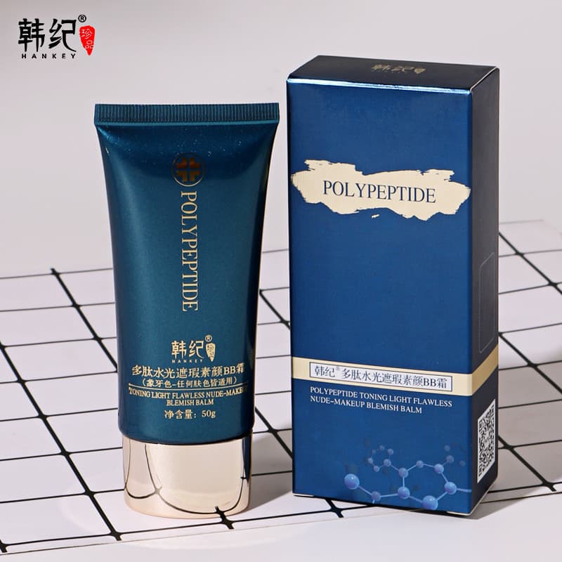 Han Ji peptídeo hidratante corretivo BB creme marfim branco leve não gorduroso delicado reparação iluminando creme de to