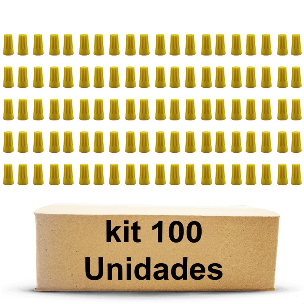 Conector de Torção Amarelo até 10,5mm² P74 - Pacote com 100 Peças Elétrico Conexão Segura