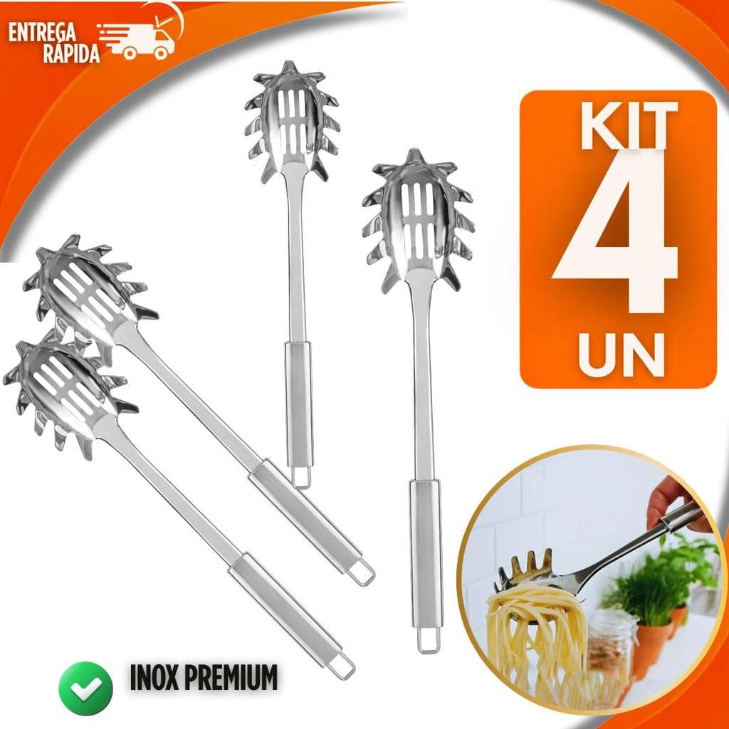Kit 04 Unidades Pegador de Massa Inox Premium Cozinha Profissional e Doméstica