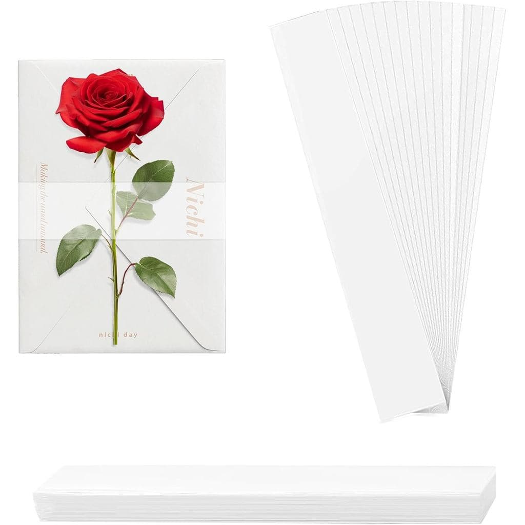 100 Peças de Faixas Transparentes para Convites 5x7, Faixas Decorativas de Papel Vellum para Acessórios, Envelopes Decor