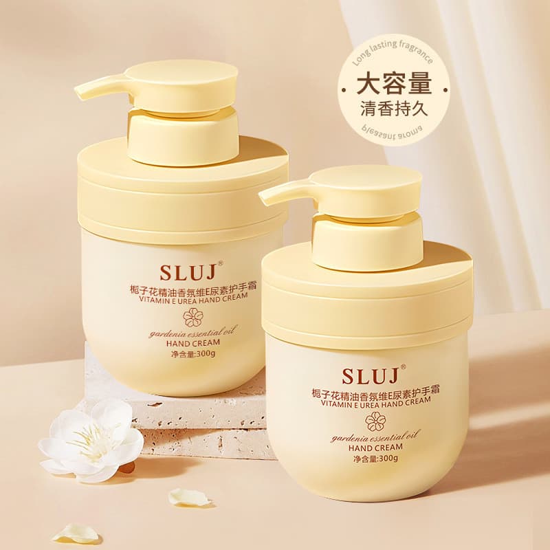 SLUJ gardênia óleo essencial fragrância vitamina E ureia creme para as mãos hidratante outono inverno Anti-secagem fabri