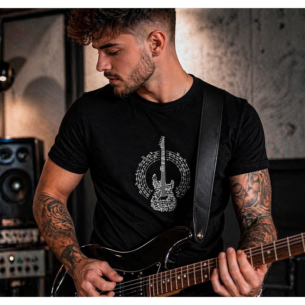 Camiseta Algodão Básica Guitarra Camisa Musica Guitarrista