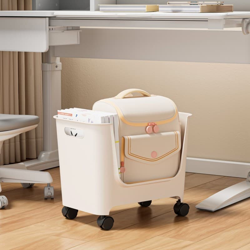Rack de mochila sob a mesa, posição de trabalho, polia, carrinho, colocação de escritório, ferramenta útil, organização