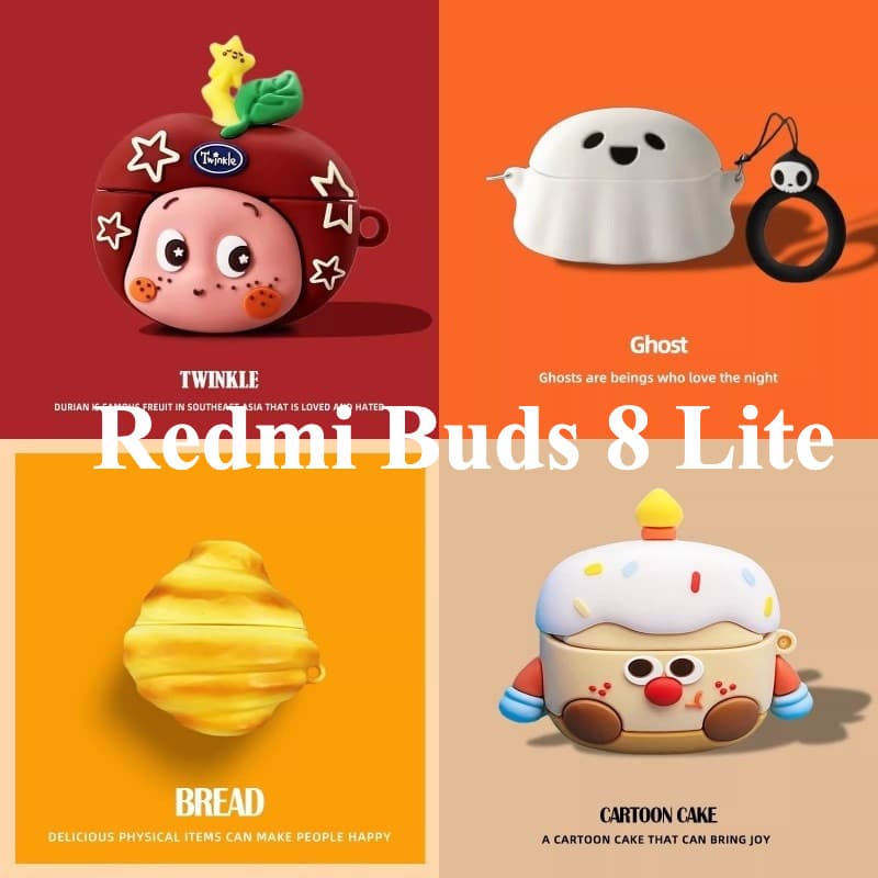 Bolo Fofo Do Homem Estrela Para Redmi buds8lite Capa Protetora Redmibuds6lite Fone De Ouvido Bluetooth anti-Queda Casal