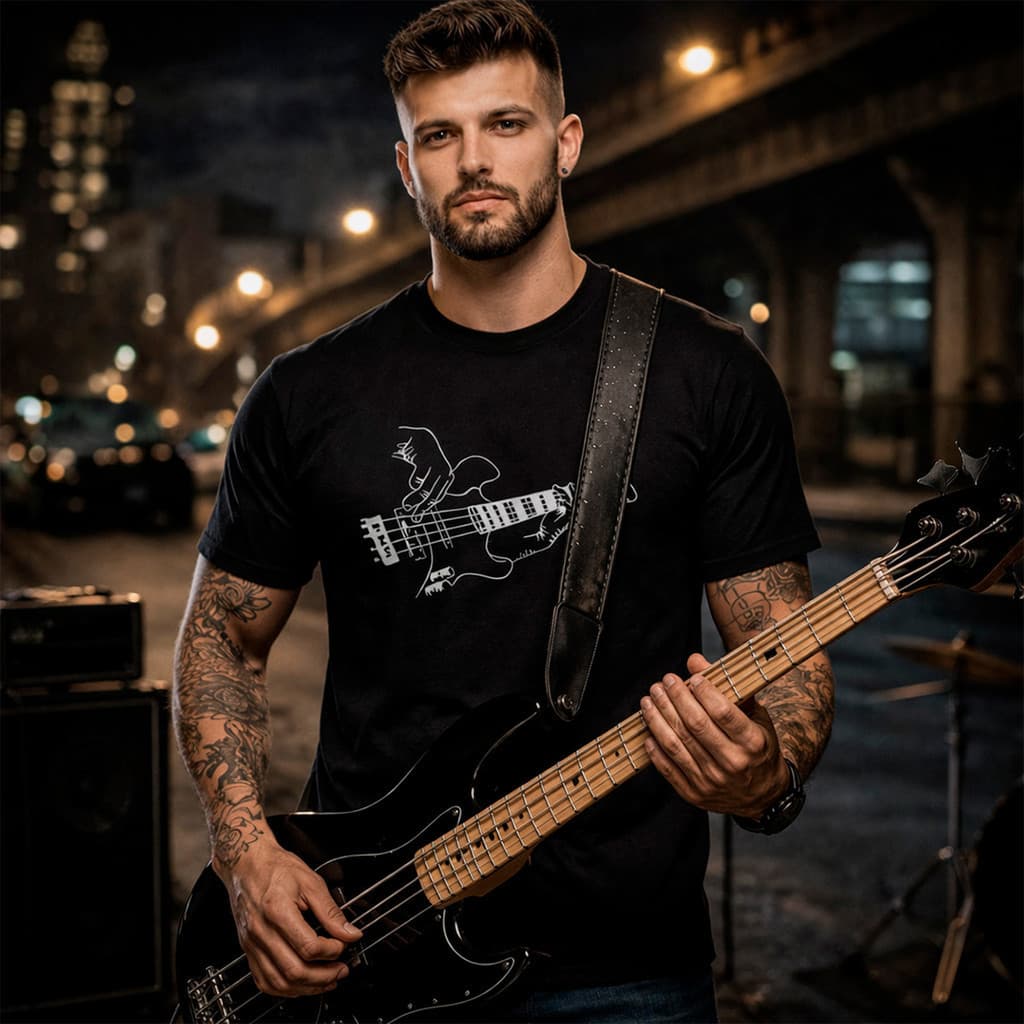 Camiseta Algodão Camisa Premium Contra Baixo Musica