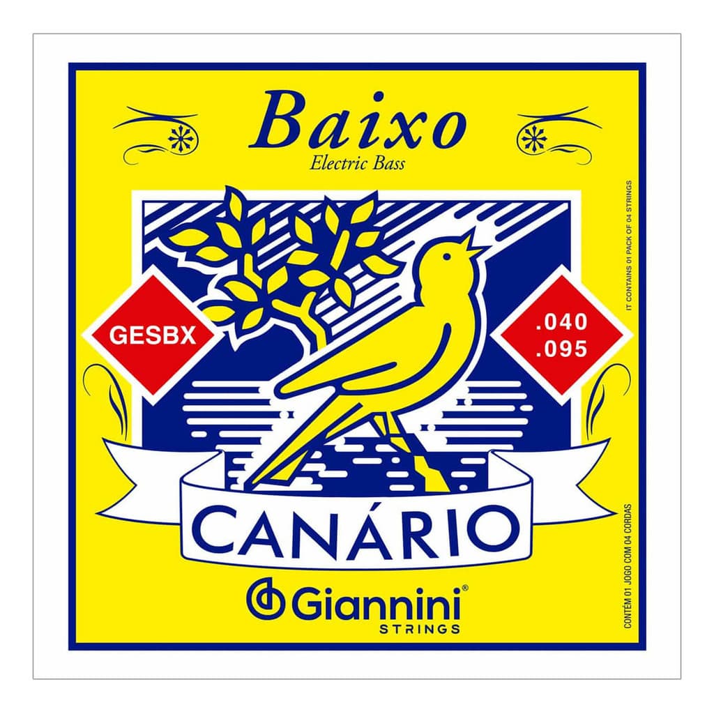 Encordoamento Baixo Giannini 4 Cordas Canário Gesbx Aço .040
