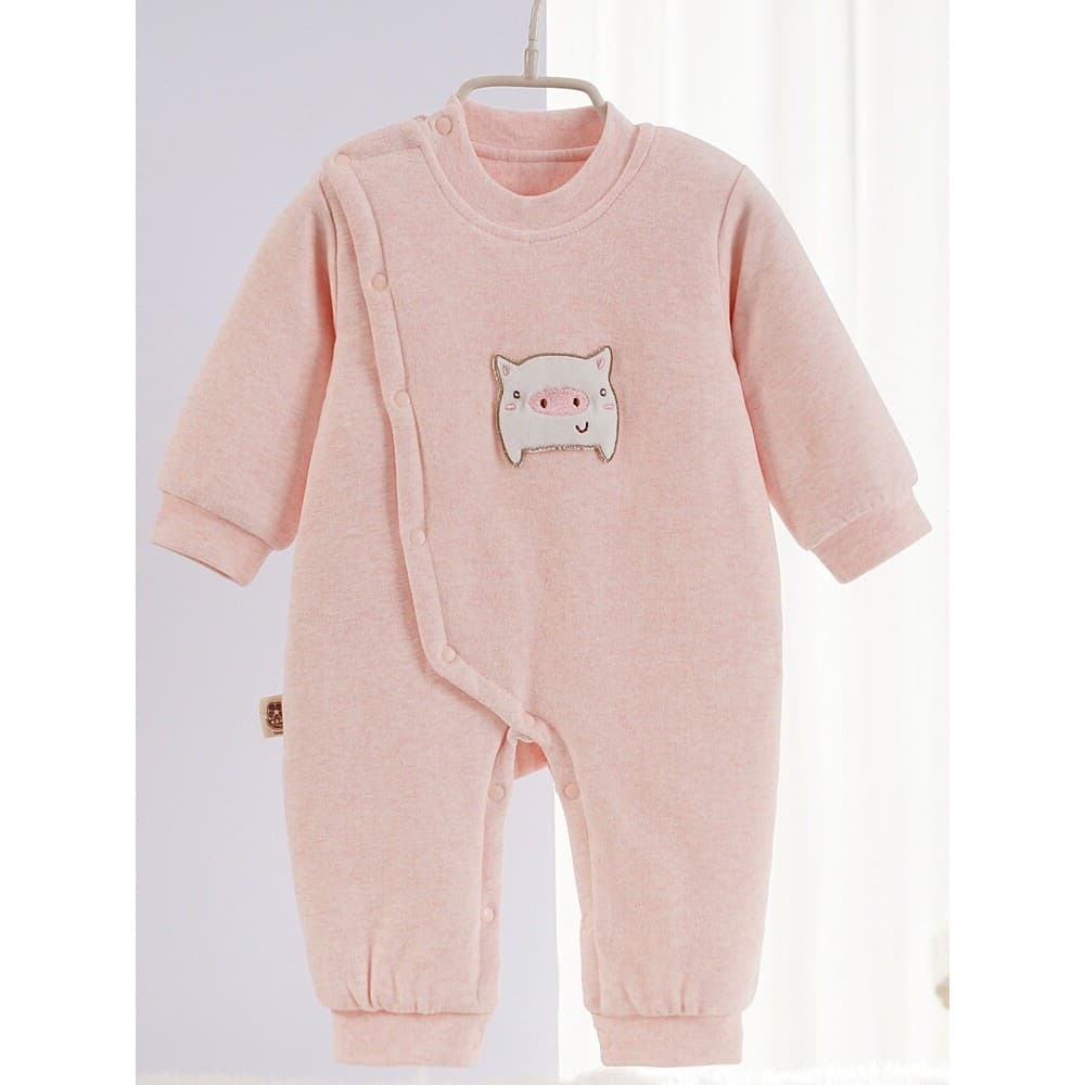 Outono inverno recém-nascido roupas espessadas quente bebê recém-nascido macacão 3-6-agosto bebê acolchoado macacão de a