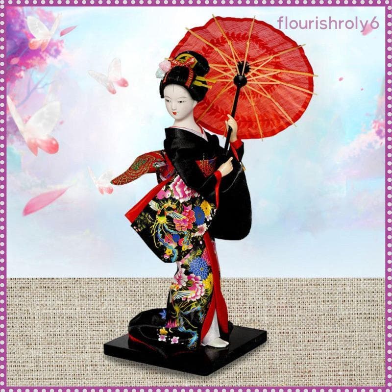 [Flourishroly6] Boneca Decorativa De Seda Artesanal Figura Gueixa Japonesa Ornamento Colecionável Fashion Para Decoração