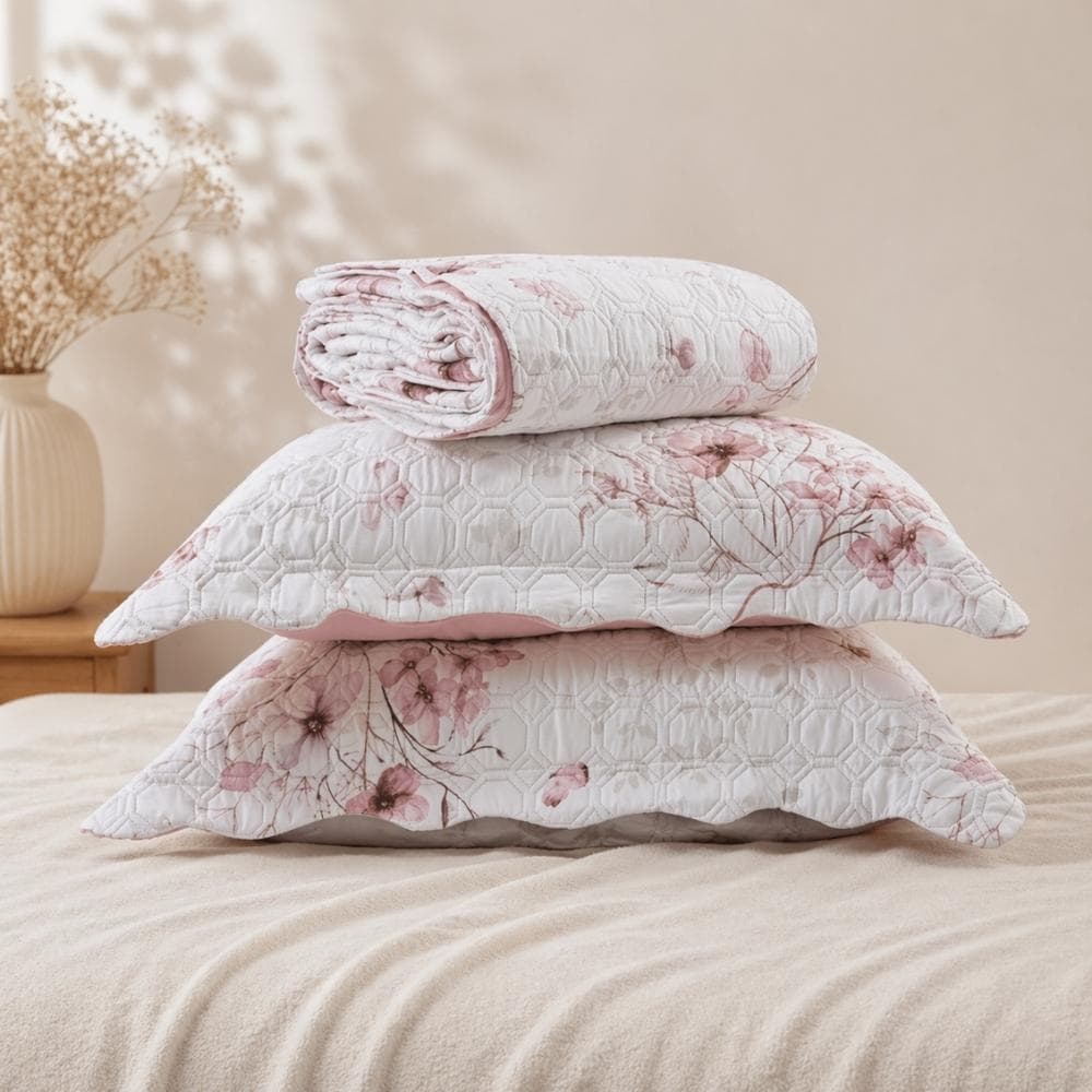 Kit Cobre Leito King Cama Colcha Casal Combinatto Dupla Face 3 Peças Solteiro Queen