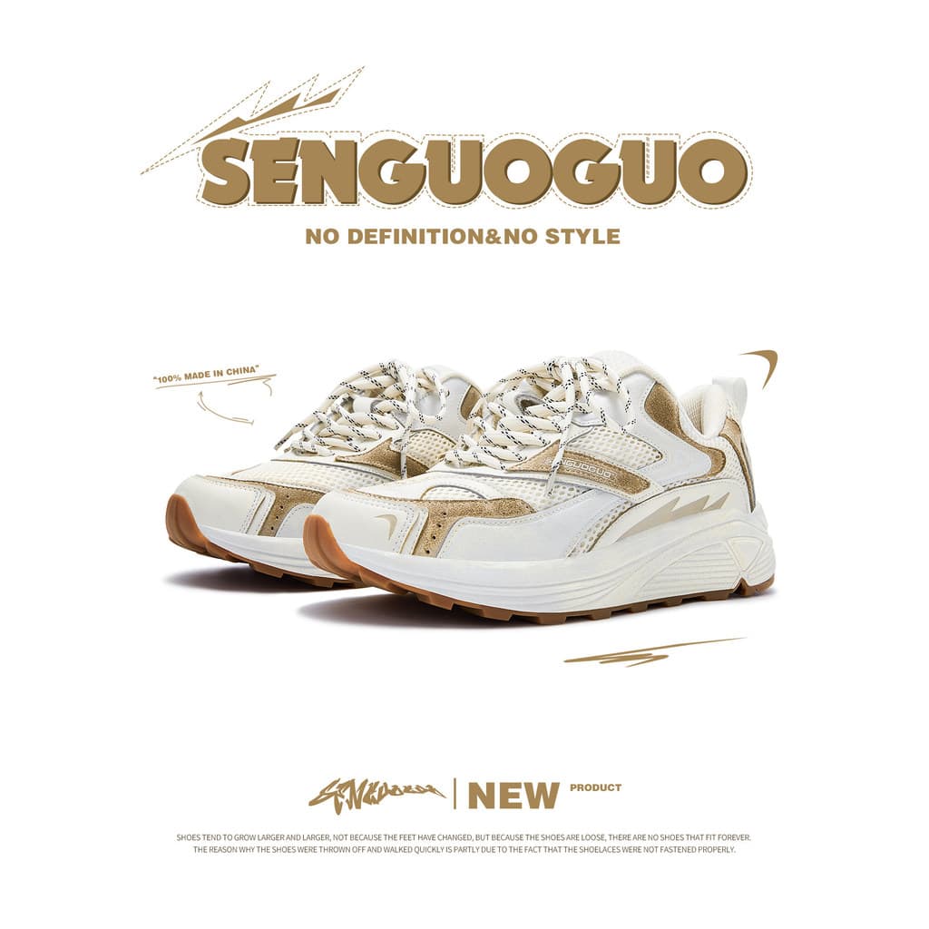 Senguoguo esportes ao ar livre/desstressado pai sapatos masculinos 2026 primavera novo estilo Street Wear Retro angustia