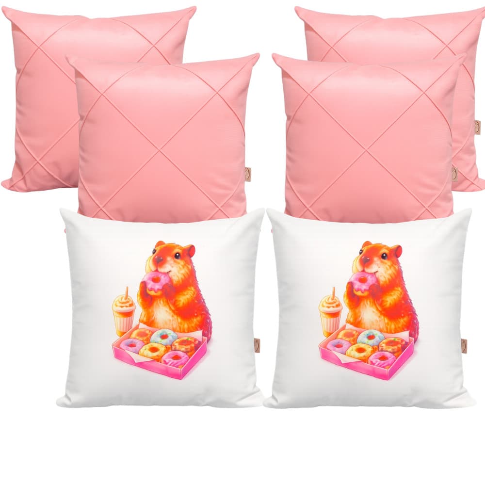 Kit 6 Capas de Almofada Suede Capivara Decorativa Premium