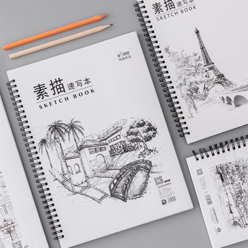 Weisheng Sketchbook A4 Alunos do ensino fundamental Livro de desenho de primeira série Papel de desenho em branco Portát