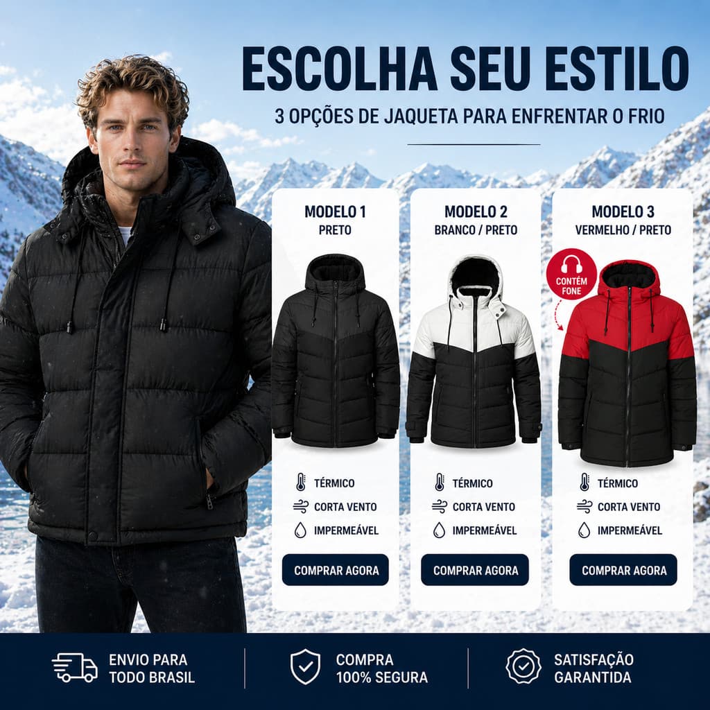 Jaqueta Bobojaco Casaco Forrada Peluciada Inverno Neve Frio Impermeável Intenso Com Punho