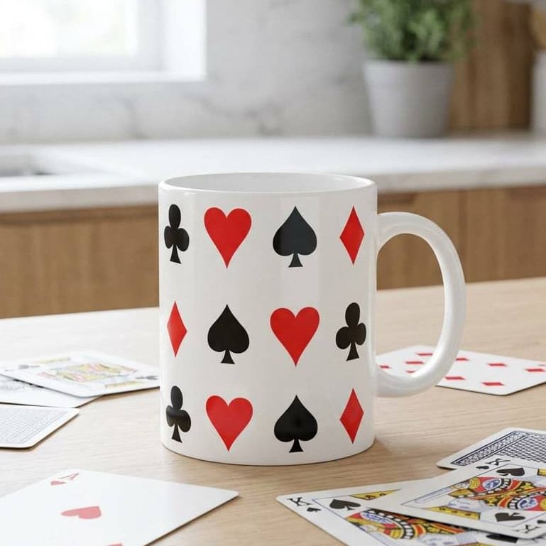 Caneca Xicara Estampa Baralho Truco Naipes Zap Copas