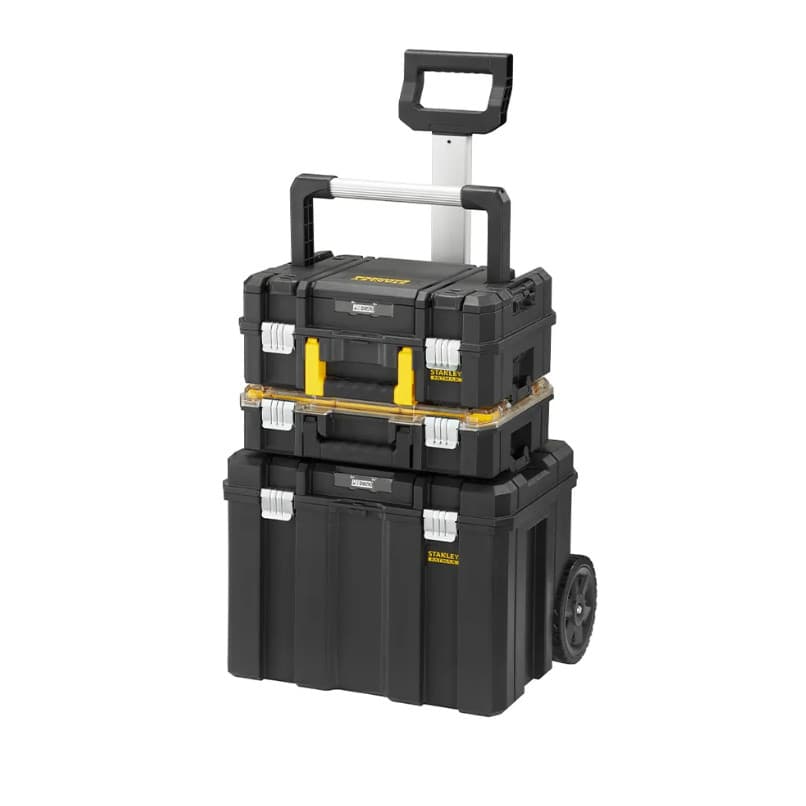 Conjunto de Caixa de Ferramentas Modular Plástica com Rodas 3 Peças PRO-STACK Stanley FMST1-80103