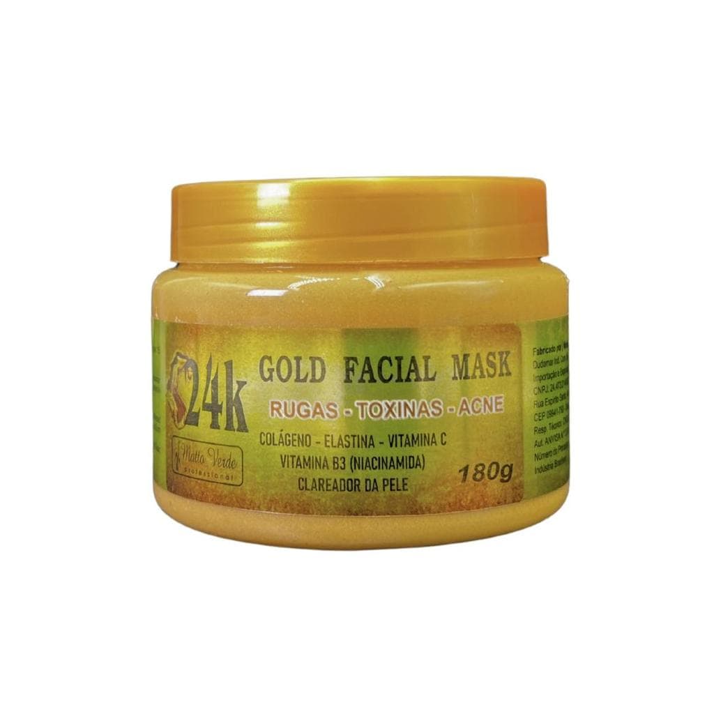 Mascará Facial Gold 24K Peel Off Matto Verde - Ajuda a combater Rugas, Toxinas e Acne