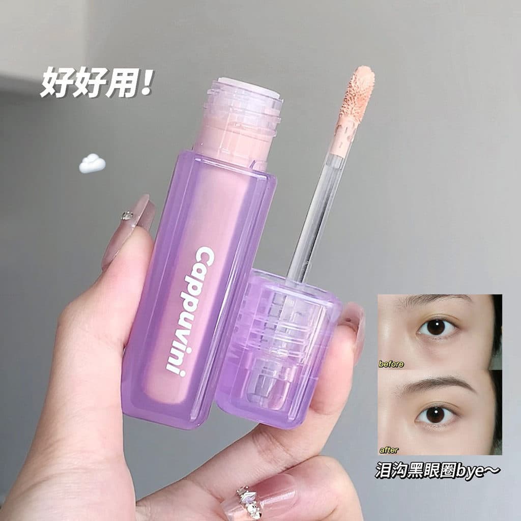 Cappuvini pequeno tubo roxo iluminando corretivo líquido destacando líquido Facial olheiras marcas de Acne maquiagem est