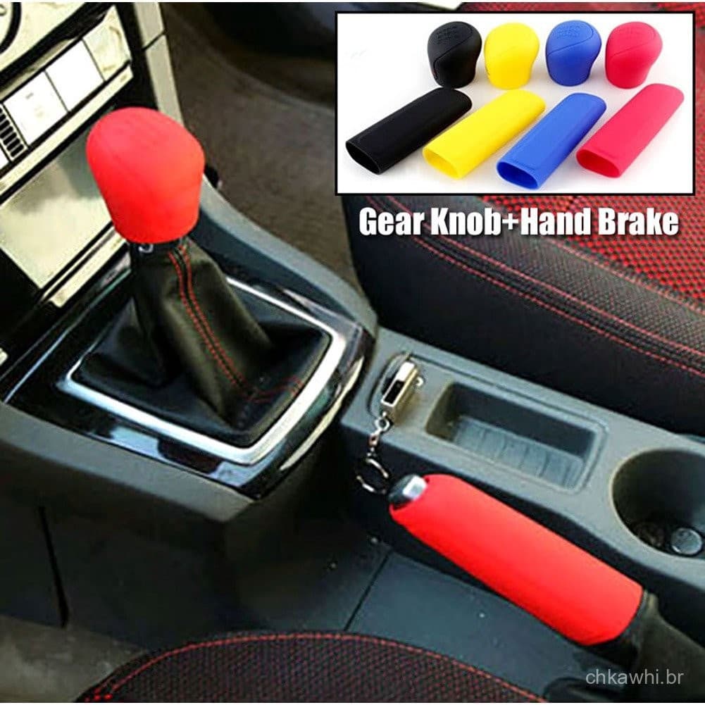 UQ 2Pcs Universal Manual Carro De Silicone Engrenagem Botão De Mudança De Marcha Capa Colarinhos De Freio De Mão Estojo