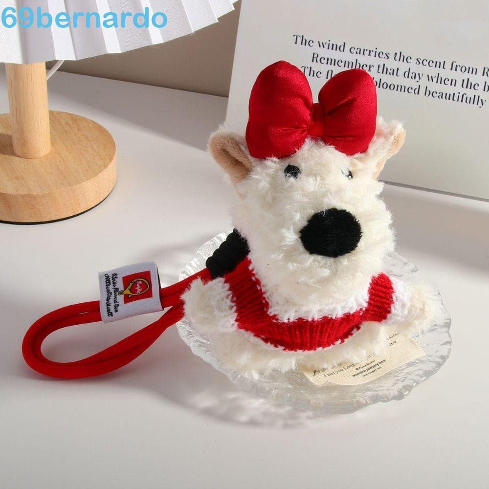 BERNARDO Highland Dog Dolls Pingente , Menina Coração PP Algodão Pelúcia Cachorro Arco Chaveiro , Multiuso