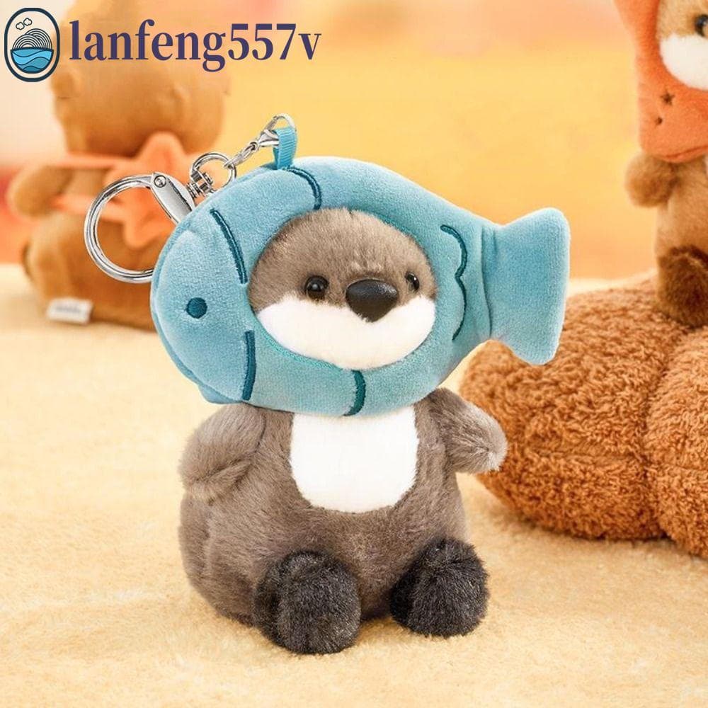 Pingente De Lontra LANFENG , Chaveiro De Pelúcia De Desenho Animado Macio , Bolsa Pendurada Boneca Recheada De 11 Cm