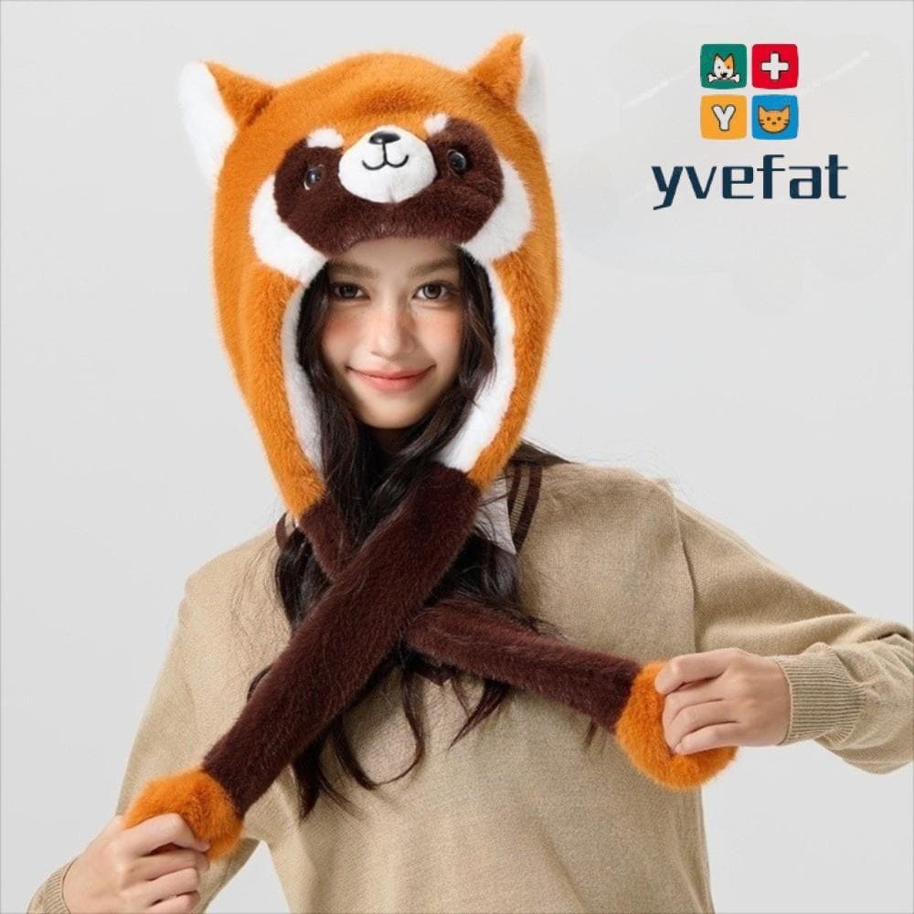 Boné De Urso De Pelúcia YVEFAT , Chapéu De Proteção De Ouvido À Prova De Frio Vento Quente De Inverno Confortável Espess